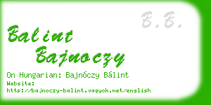 balint bajnoczy business card